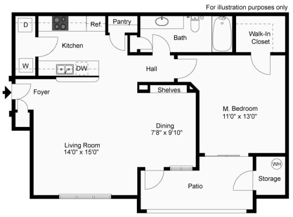 Floor Plan  1 Bedroom 1 Bath A2 Floor Plan at SKY at p83, Peoria, AZ