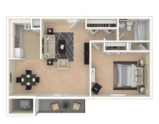 Silver Spring House Apartments 1 Bedroom floor plan