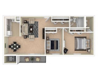 Silver Spring House Apartments 2 Bedroom floor plan
