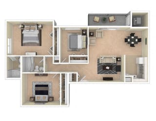 Silver Spring House Apartments 3 Bedroom floor plan
