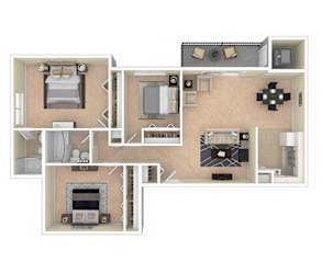 Silver Spring House Apartments 3 Bedroom floor plan