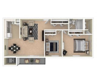 Silver Spring House Apartments 2 Bedroom floor plan