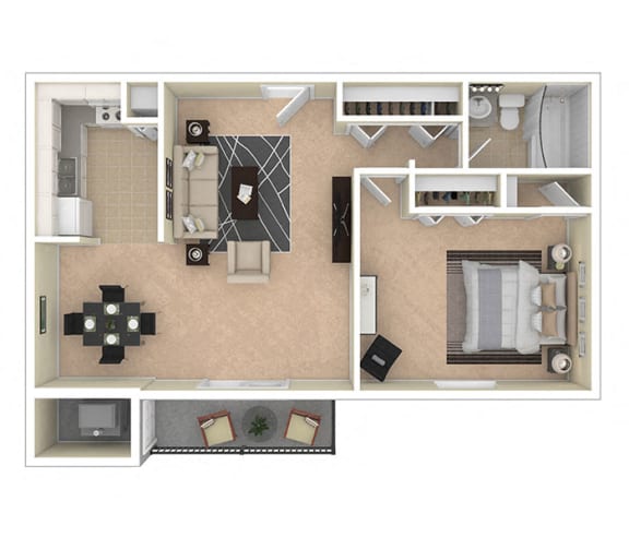 Floor Plan  Silver Spring House Apartments 1 Bedroom floor plan