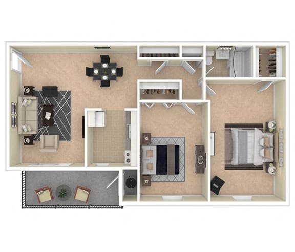 Floor Plan  Glen Willow Apartments 2 Bedroom floor plan
