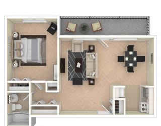 2112 New Hampshire Ave 1 Bed floor plan