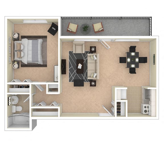 Floor Plan  2112 New Hampshire Ave 1 Bed floor plan