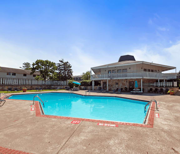 apartment community with pool