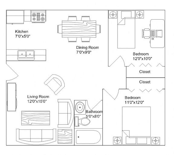 Park Linn 2x1 Floor Plan
