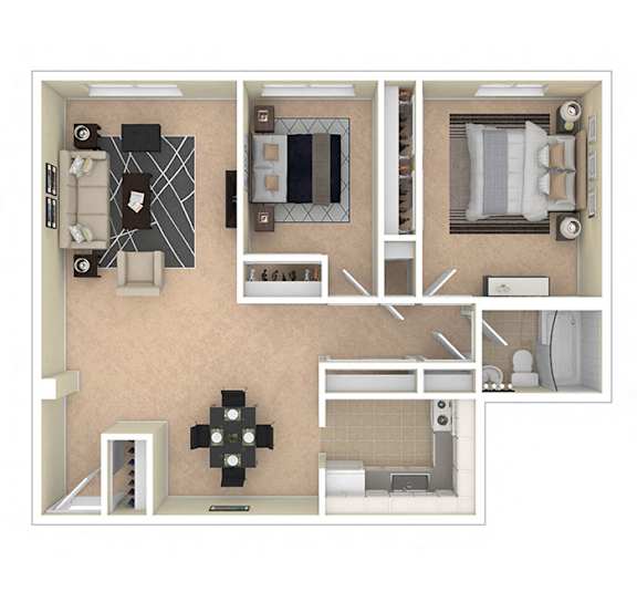 8600 Apartments 2 Bedroom floor plan