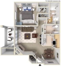1 bedroom apartment floor plan