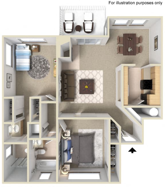 ElGranada Floor plan at Silver Bay Apartments, Idaho, 83703
