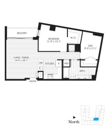  Floor Plan 1 Bed - 1 Bath | ad02
