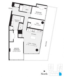  Floor Plan 2 Bed - 2 Bath | bd02