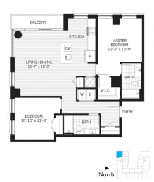  Floor Plan 2 Bed - 2 Bath | b03