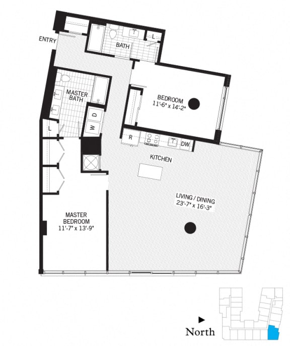 Floor Plan  2 Bed - 2 Bath | b05a