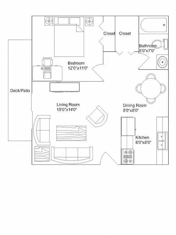 One Bedroom Floor Plan