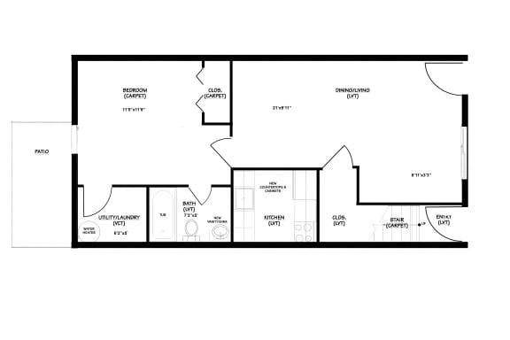 1 Bedroom Apartment | Flats of Chambersburg | PMI