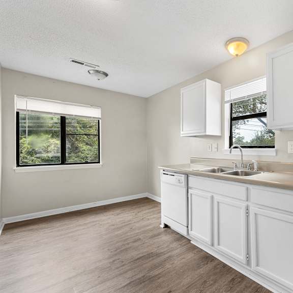 Kitchen with sink at Central Oaks Apartments, Summerville
