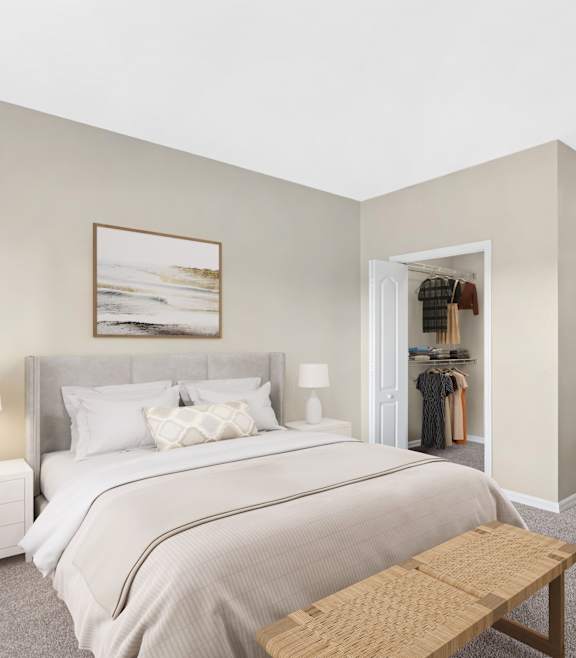 a bedroom with a bed and a ceiling fan at Bay Breeze Villas, Florida, 33908
