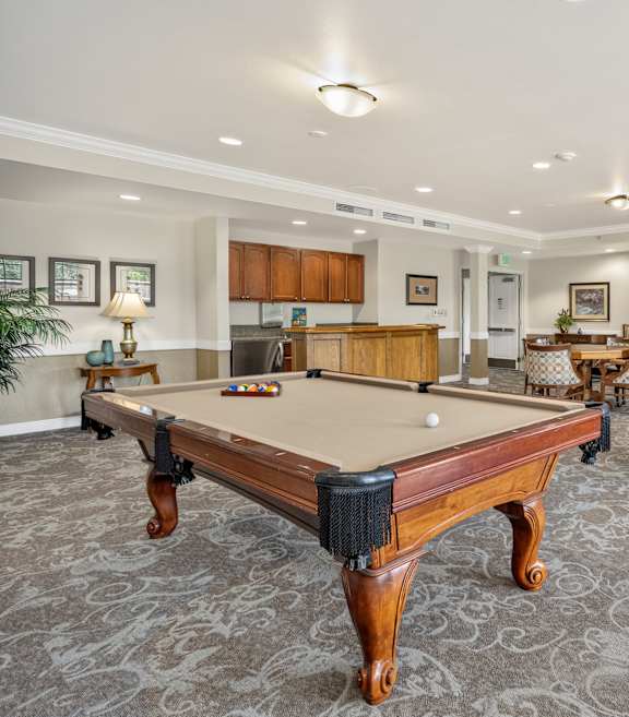 Bright Living area in clubhouse at Lakeview Senior Living, Colorado, 80227