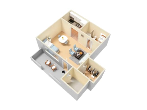 Pullen Floor Plan at Clarion Crossing Apartments, PRG Real Estate Management, Raleigh, 27606