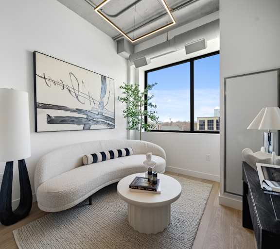 Beautiful Living Area with Couch at Richmond Square, London, ON, N6A 5M8