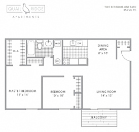 Floor Plan  2 bed 2 bath at Quail Ridge, Plainsboro Township, New Jersey
