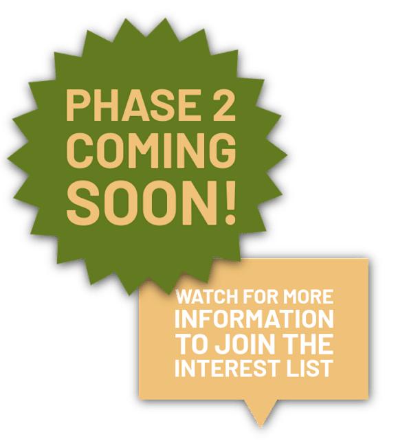 A graphic announces the upcoming arrival of Phase 2 and invites viewers to join an interest list for more information.