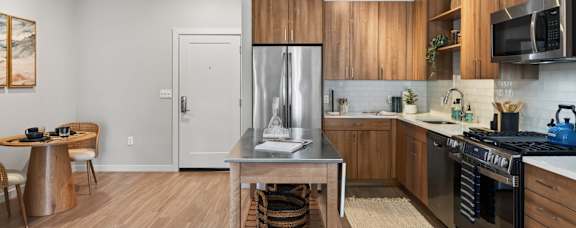 Gourmet Kitchen with Chef-Inspired Stainless Steel Appliance Package