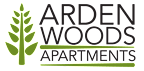 A logo for Arden Woods Apartments featuring a tree.