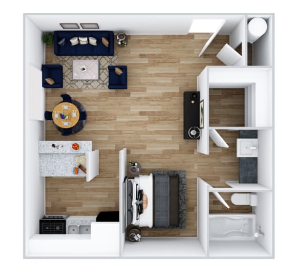 Floor Plan  Studio 1 bath floor plan at Summers Point Apartments, Glendale, Arizona