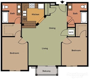  Floor Plan 2 Bedroom 2 Bath
