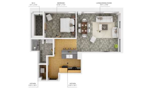 A10 1Bed 1Bath at The Des Moines Building Apartments, Des Moines, IA