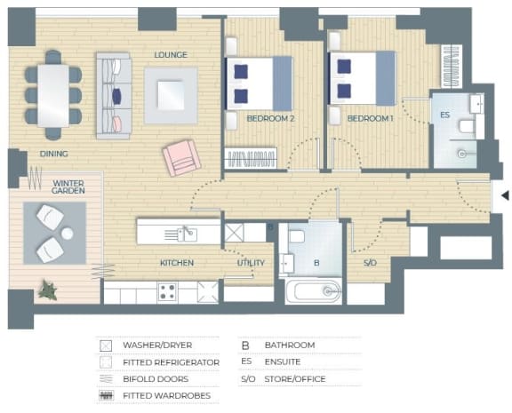 Floor Plan  2 Bedroom Apartment
