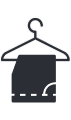 A hanger with a piece of clothing hanging from it.