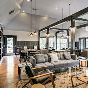 Clubhouse living room at The Henry, Pomona, NY