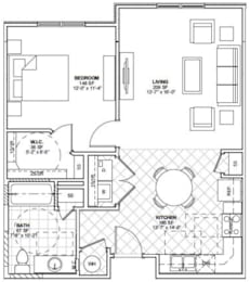  Floor Plan 1BR/1BA