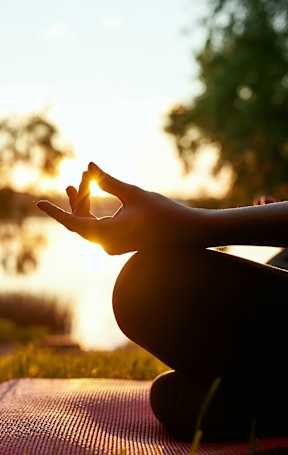 Woman doing yoga at Columbia Colony Senior, Atlanta, GA