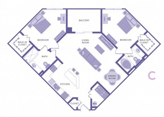 2 Bedroom Floor Plan at City View, Florida