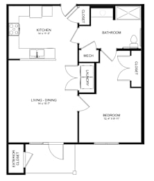  Floor Plan 1 Bedroom