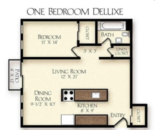 Floor Plan  1 bedroom deluxe