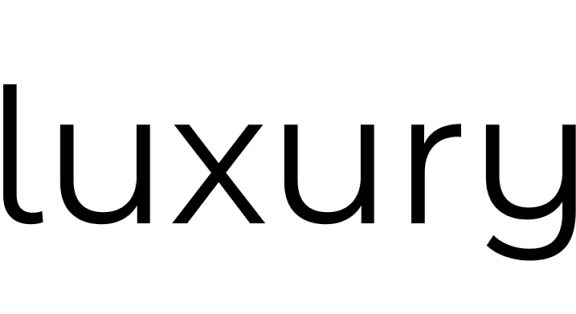 The word "luxury" is written in black on a white background.