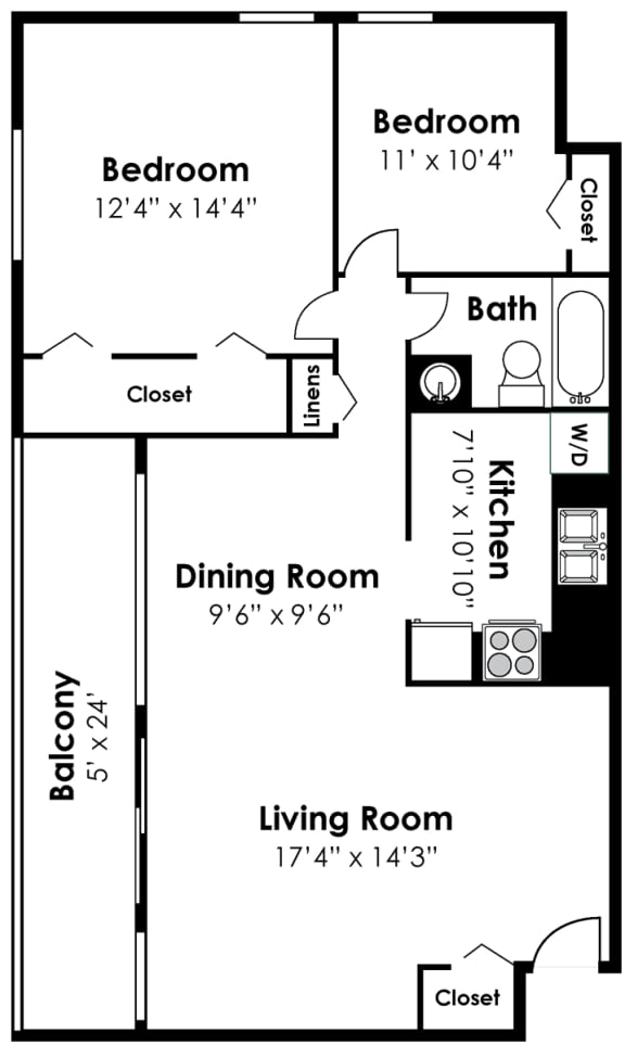 2 Bedroom 1 Bath Renovated at Falls Village Apartments, Maryland, 21209