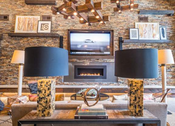 Fireplace Lounge at Aviator West 7th, Fort Worth, Texas