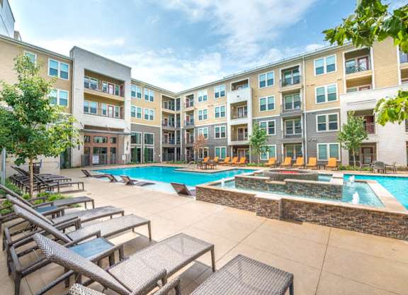 Poolside Sundeck With Relaxing Chairs at Aviator West 7th, Texas, 76107