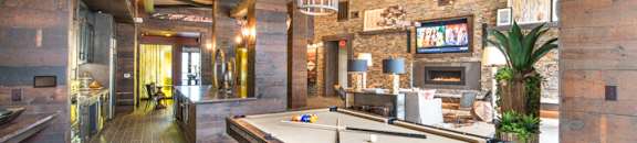 Billiards Table In Game Room at Aviator West 7th, Fort Worth
