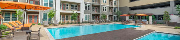 Relaxing Pool Area With Sundeck at Aviator West 7th, Texas, 76107
