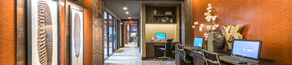 Business Center With Computers at Aviator West 7th, Fort Worth, TX
