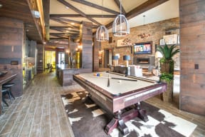 Billiards Table In Game Room at Aviator West 7th, Fort Worth