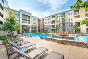 Poolside Sundeck With Relaxing Chairs at Aviator West 7th, Texas, 76107